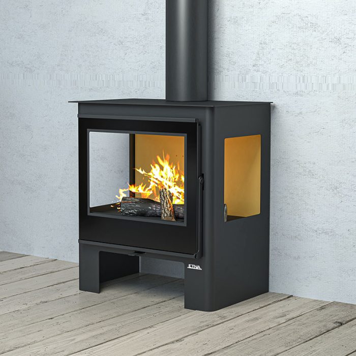Poêle à bois 3 vitres Shiva - 10 Kw - E-bois
